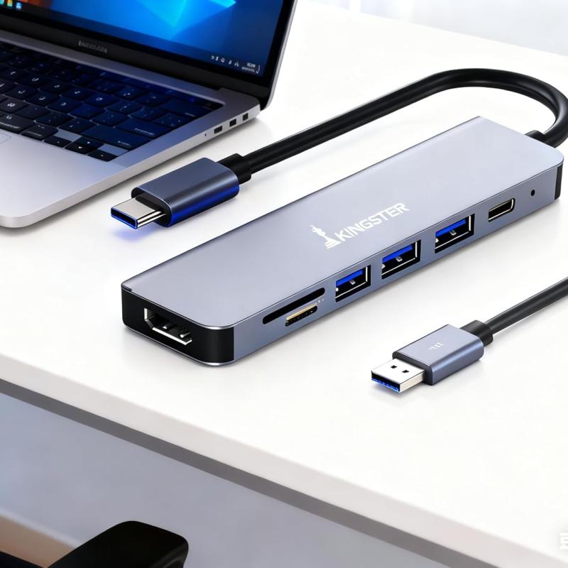 KINGSTER® 7-in-1 Multiport USB-C Workstation Dock (4K HDMI, 100W PD)