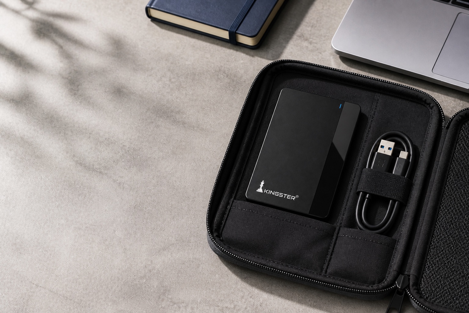 KINGSTER portable drive in a travel organiser